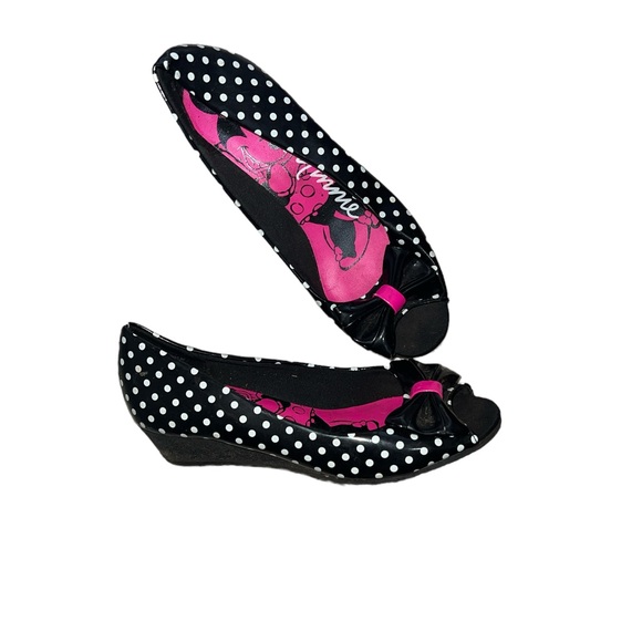 ☠️5/$20 ☠️MINNIE MOUSE | GIRLS POLKA DOT HEELS SZ 2 - Picture 1 of 5